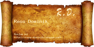 Ress Dominik névjegykártya